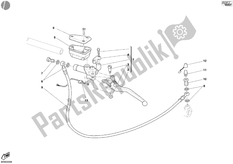 Tutte le parti per il Pompa Frizione del Ducati Sport ST3 1000 2004