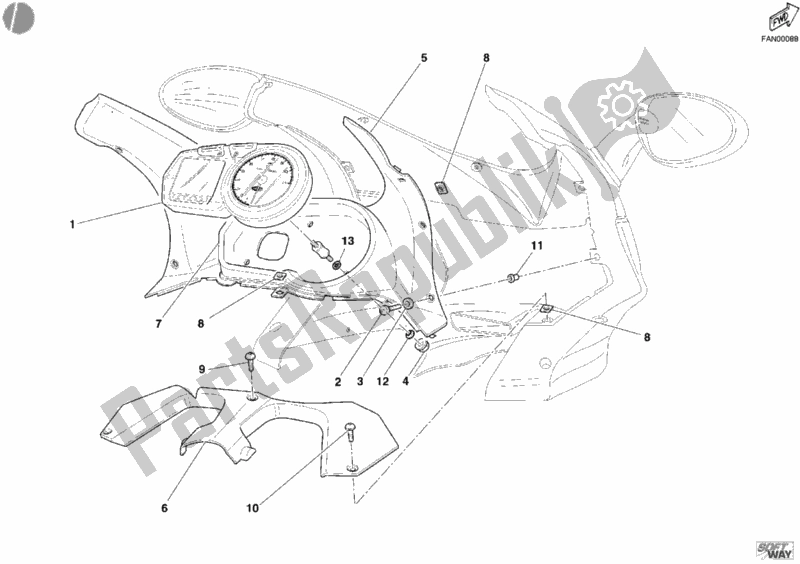 Todas las partes para Metro de Ducati Sport ST3 1000 2004