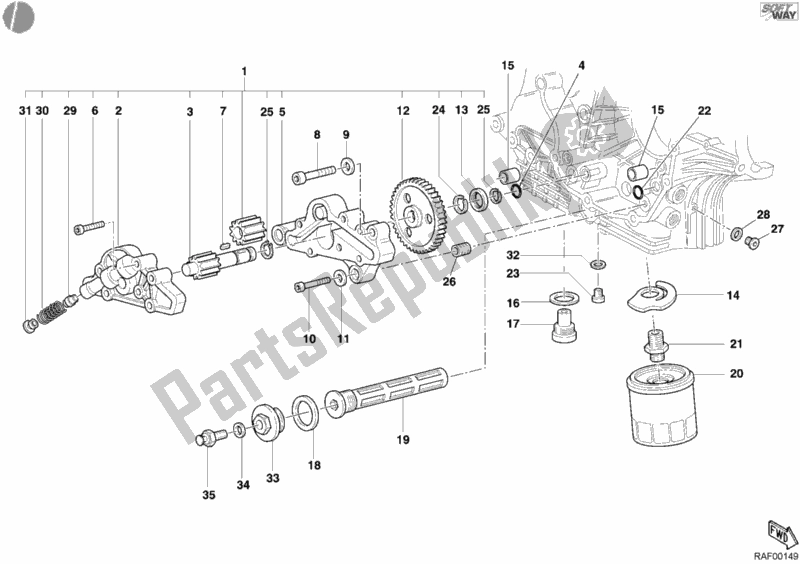 Todas las partes para Bomba De Aceite - Filtro de Ducati Sport ST3 1000 2004