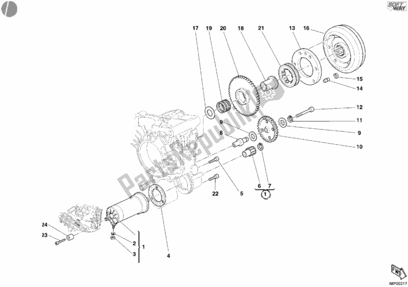 Todas las partes para Motor De Arranque de Ducati Sport ST3 1000 2004