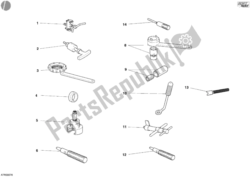 All parts for the Workshop Service Tools, Engine I of the Ducati Sport ST3 1000 2004