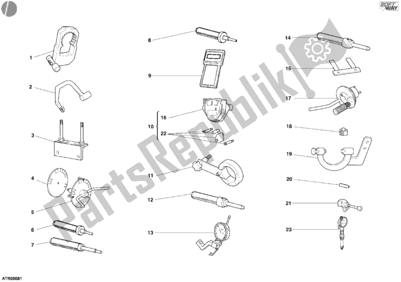 Todas las partes para 001 - Herramientas De Servicio De Taller, Motor de Ducati Sport ST3 1000 2005