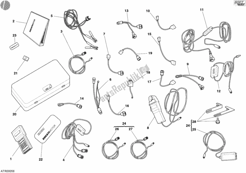 All parts for the Check Intrument Mathesis of the Ducati Sport ST3 1000 2005