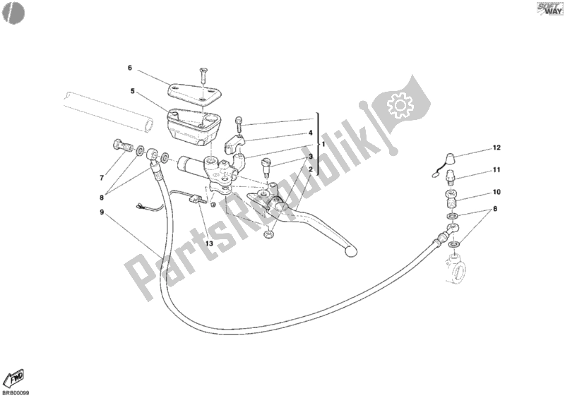 Tutte le parti per il Pompa Frizione del Ducati Sport ST3 1000 2005