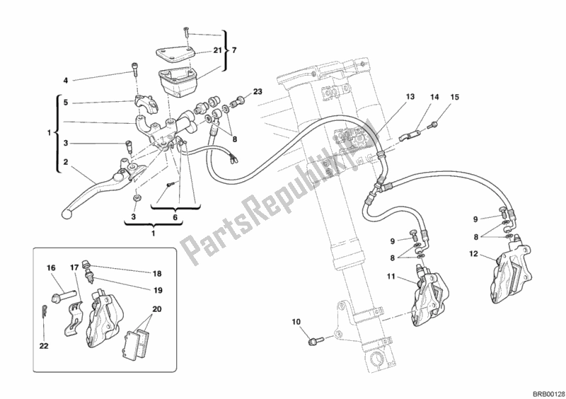 Todas las partes para Sistema De Freno Delantero de Ducati Sport ST3 1000 2005