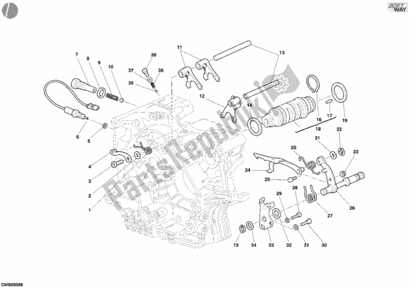 Tutte le parti per il Meccanismo Di Cambio Marcia del Ducati Sport ST3 1000 2005