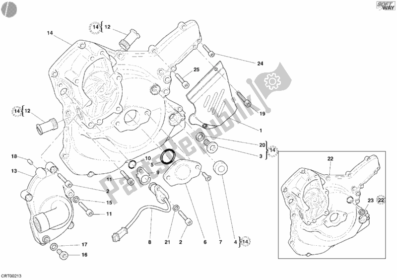 Todas las partes para Cubierta Del Generador de Ducati Sport ST3 1000 2005