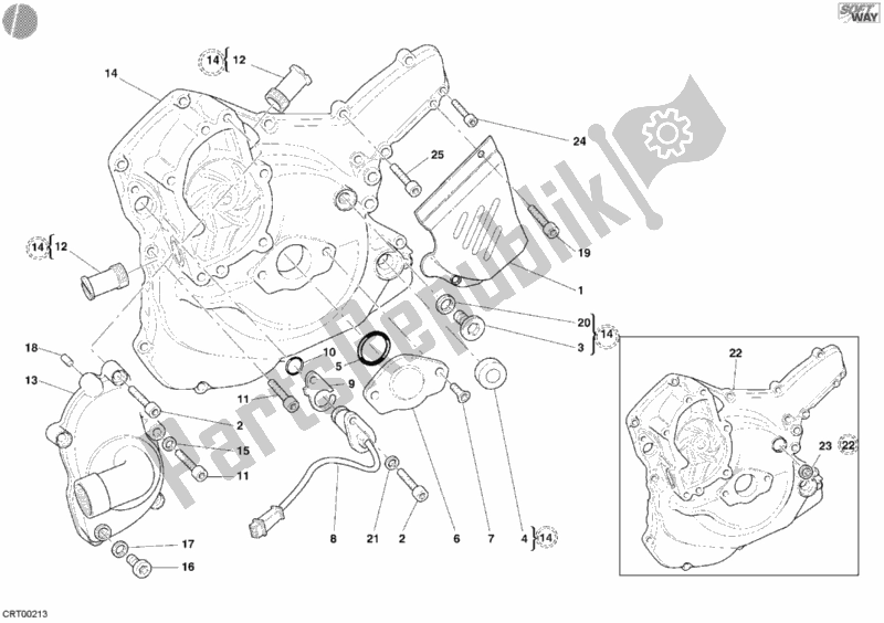 Tutte le parti per il Coperchio Del Generatore del Ducati Sport ST3 1000 2005