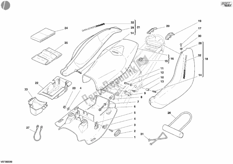 Todas las partes para Asiento de Ducati Sport ST3 1000 2005