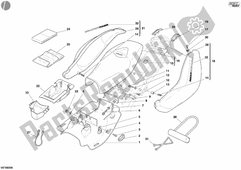 Todas las partes para Asiento de Ducati Sport ST3 1000 2005