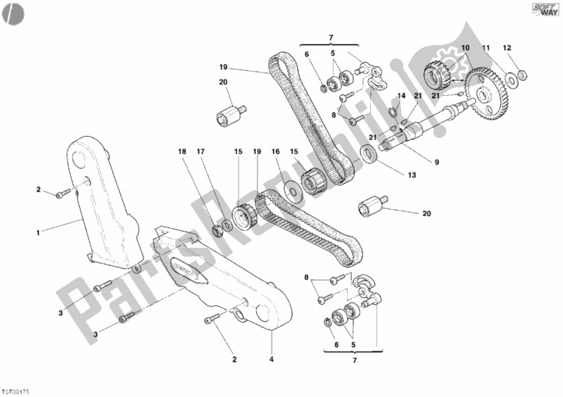 Todas las partes para Correa Dentada de Ducati Sport ST3 1000 2005