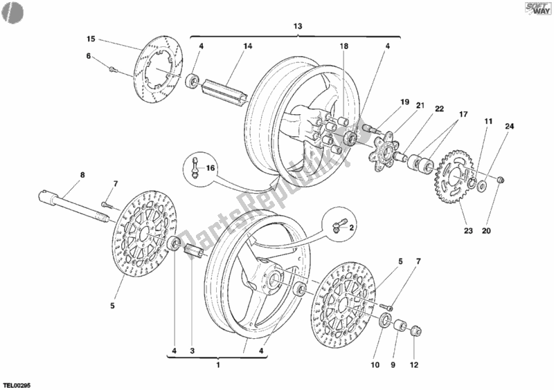 Todas las partes para Ruedas de Ducati Sport ST3 1000 2005