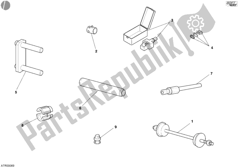 Tutte le parti per il Strumenti Di Servizio Di Officina, Telaio del Ducati Sport ST3 1000 2005