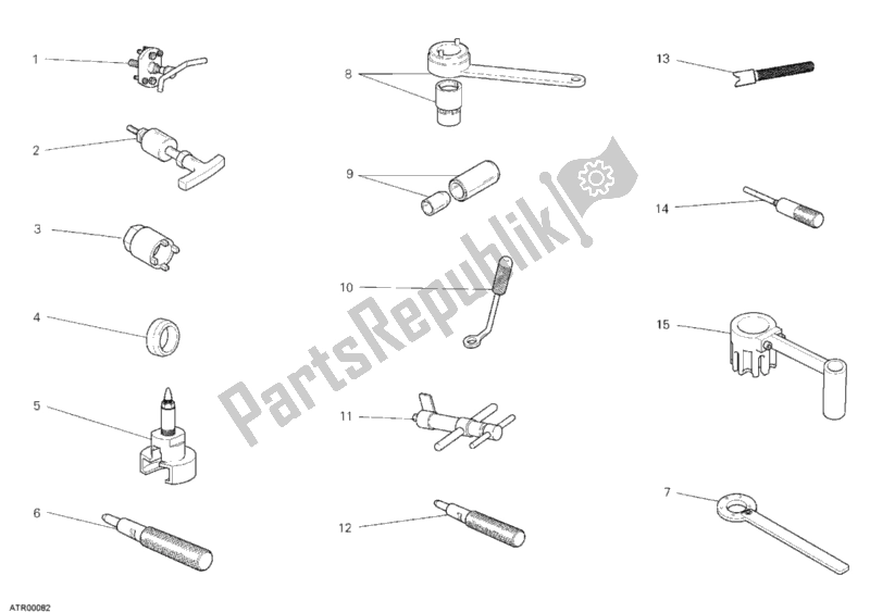Todas las partes para 01a - Herramientas De Servicio De Taller, Motor de Ducati Sport ST3 1000 2006