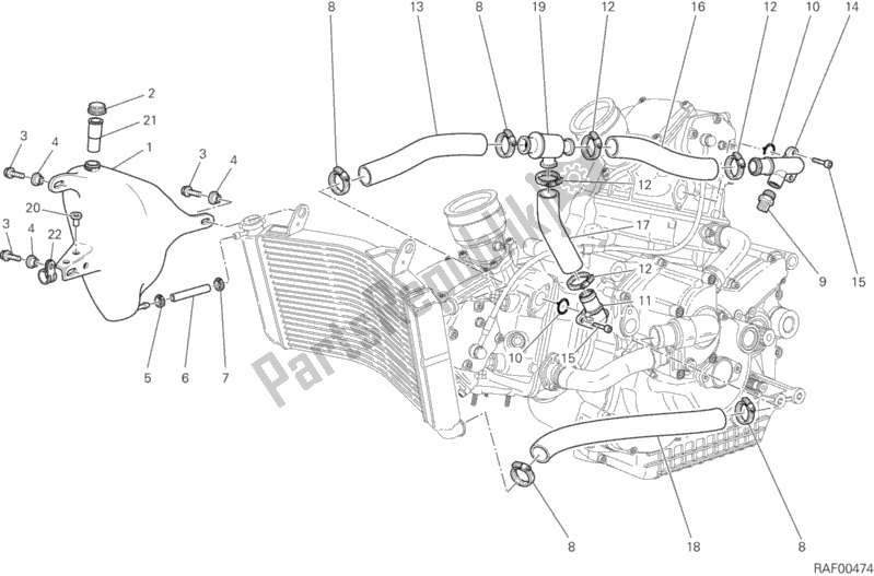 Todas las partes para Circuito De Enfriamiento de Ducati Sport ST3 1000 2006