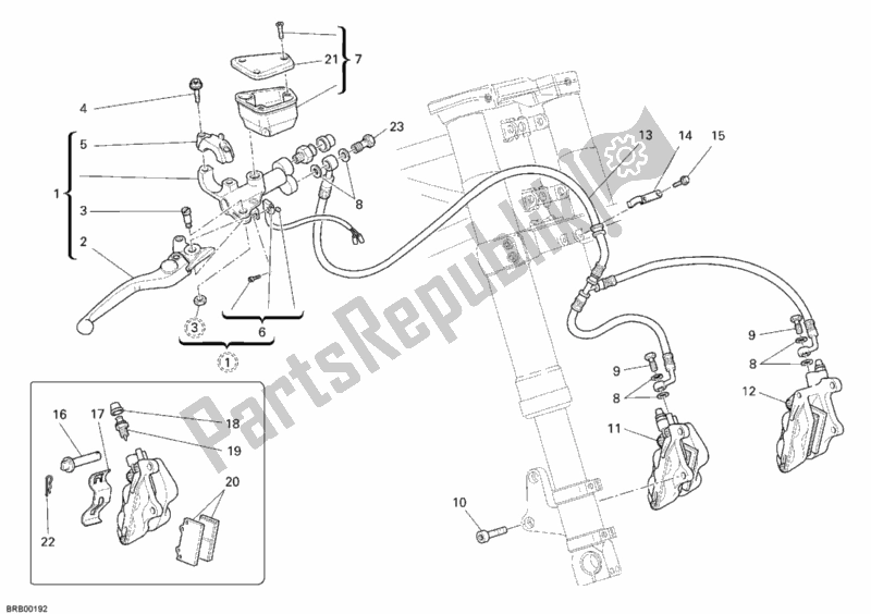 Todas las partes para Sistema De Freno Delantero de Ducati Sport ST3 1000 2006