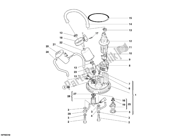 Todas las partes para Bomba De Combustible de Ducati Sport ST3 1000 2006