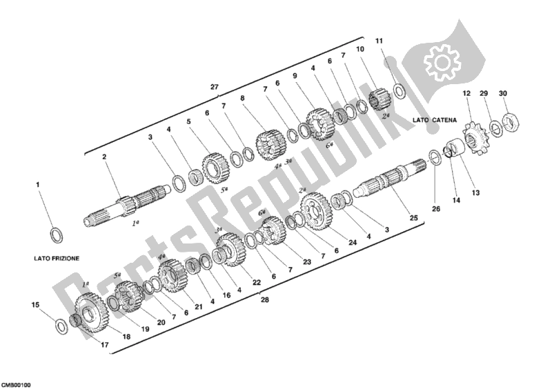 Tutte le parti per il Riduttore del Ducati Sport ST3 1000 2006