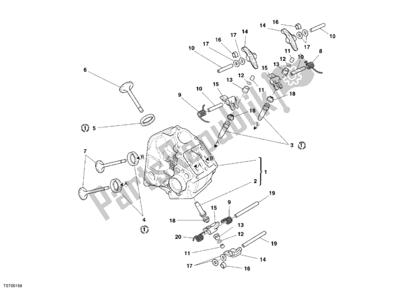 Todas las partes para Culata Horizontal de Ducati Sport ST3 1000 2006