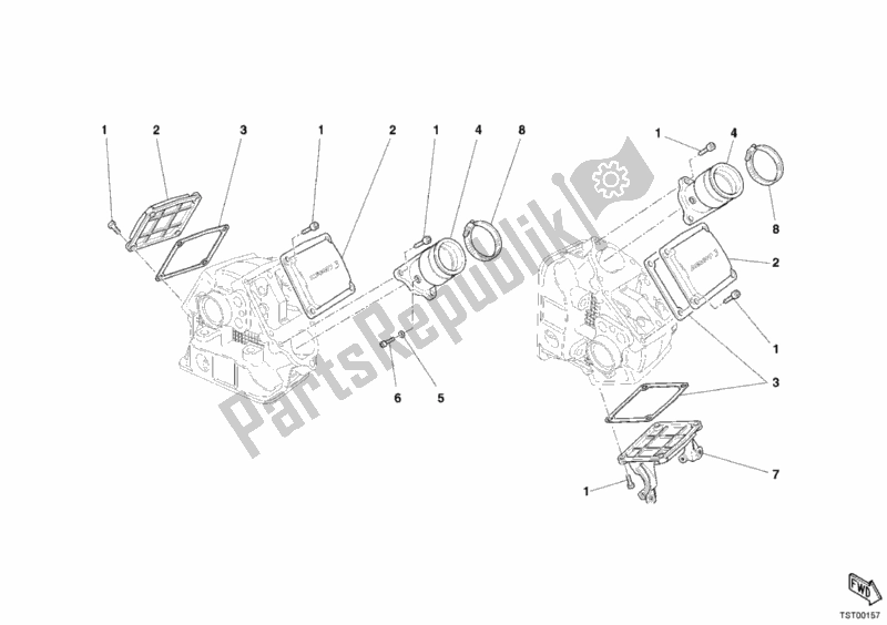 Todas las partes para Colector De Admisión de Ducati Sport ST3 1000 2006