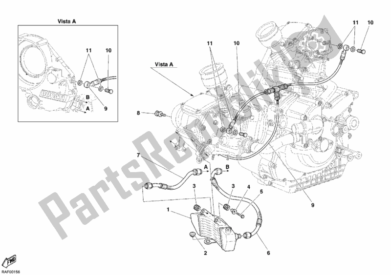 Tutte le parti per il Radiatore Dell'olio del Ducati Sport ST3 1000 2006