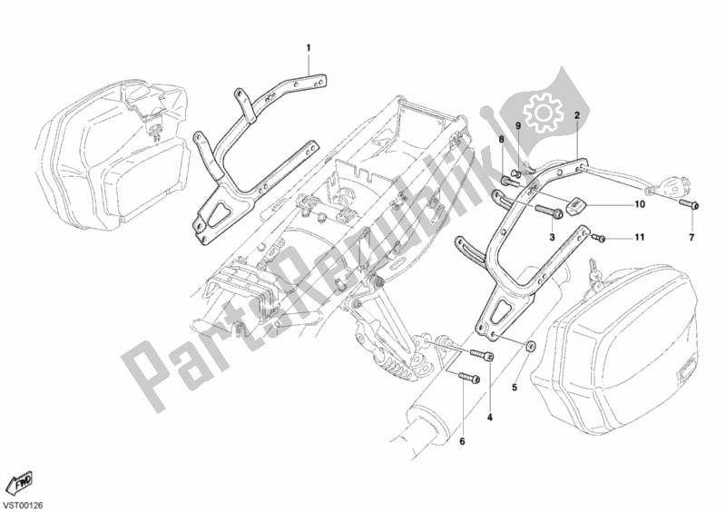 Tutte le parti per il Elementi Di Fissaggio Per Borse Laterali del Ducati Sport ST3 1000 2006