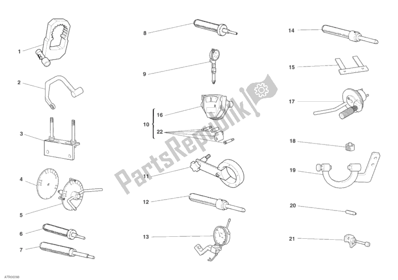 Todas las partes para 001 - Herramientas De Servicio De Taller, Motor de Ducati Sport ST3 1000 2007