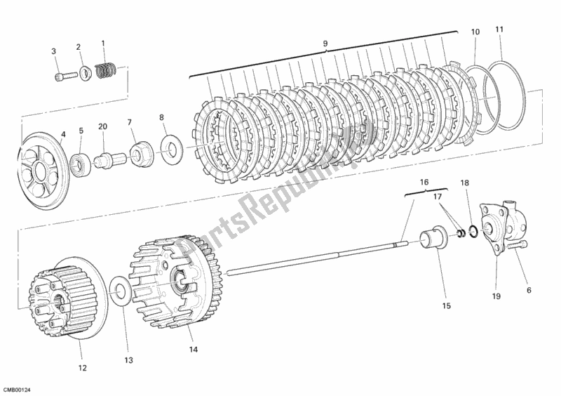 Todas las partes para Embrague de Ducati Sport ST3 1000 2007