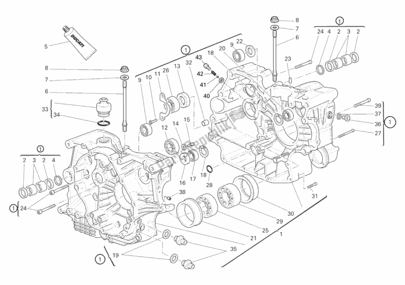 Alle onderdelen voor de Carter van de Ducati Sport ST3 1000 2007