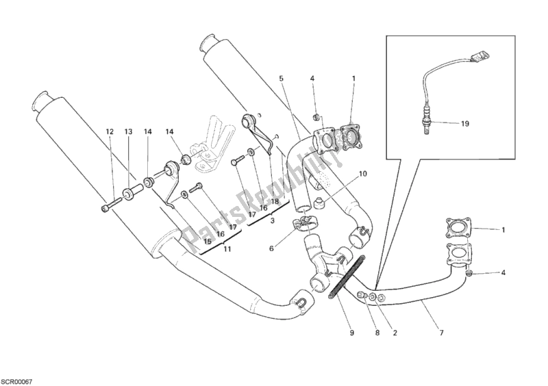 Todas las partes para Sistema De Escape de Ducati Sport ST3 1000 2007