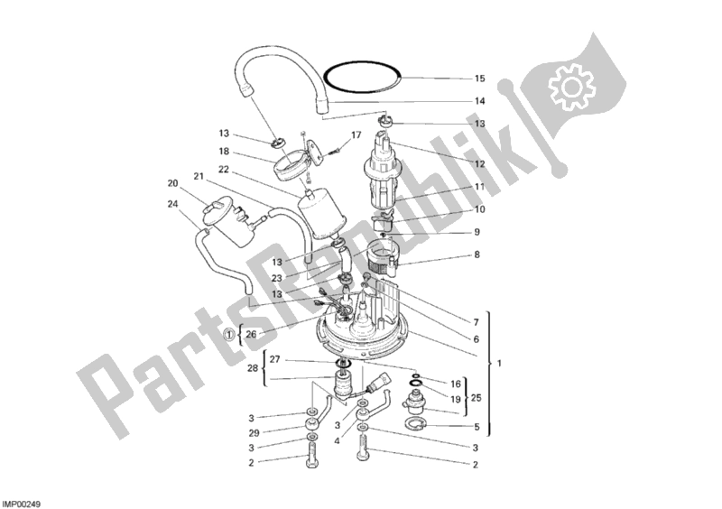 Tutte le parti per il Pompa Di Benzina del Ducati Sport ST3 1000 2007