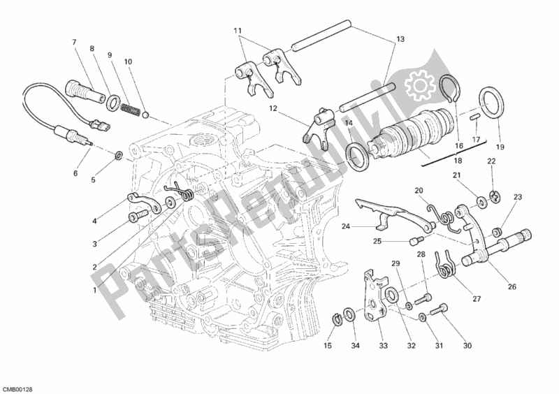 Alle onderdelen voor de Schakelmechanisme van de Ducati Sport ST3 1000 2007