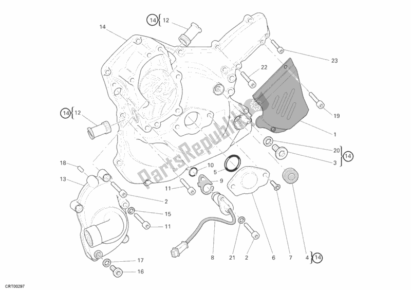 Toutes les pièces pour le Couvercle De Générateur du Ducati Sport ST3 1000 2007