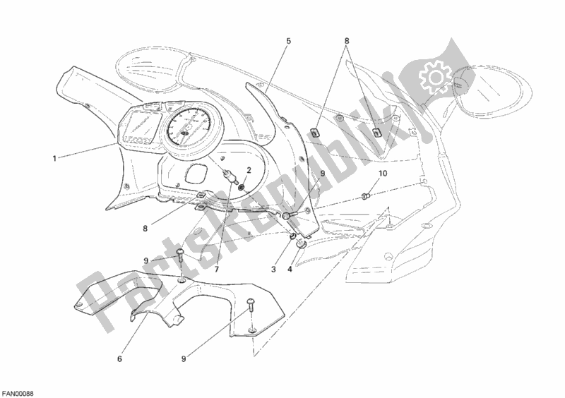 Alle onderdelen voor de Meter van de Ducati Sport ST3 1000 2007