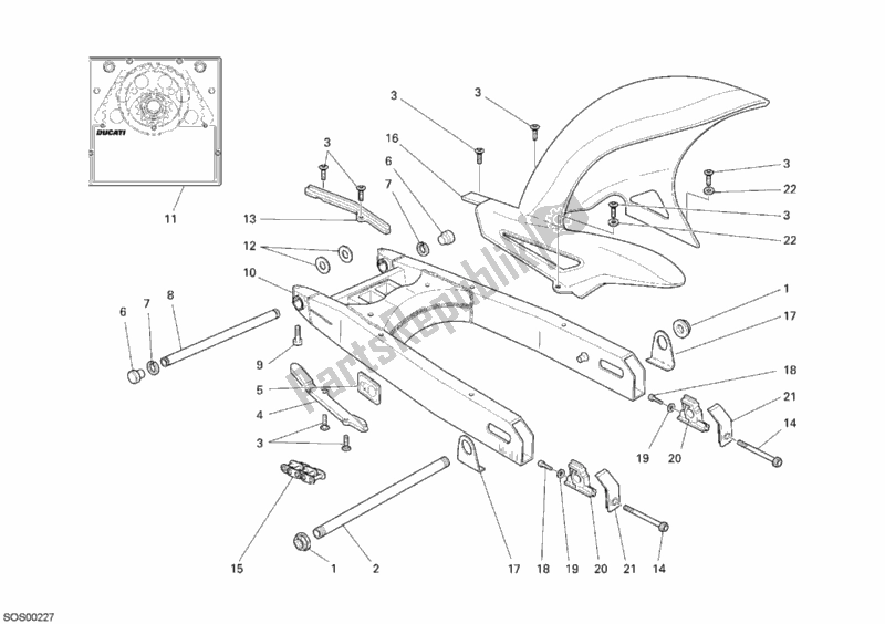 Todas las partes para Brazo Oscilante de Ducati Sport ST3 1000 2007