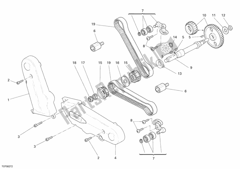 Tutte le parti per il Cinghia Di Distribuzione del Ducati Sport ST3 1000 2007