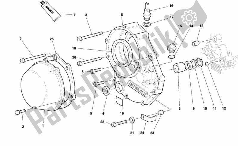 Tutte le parti per il Coperchio Frizione del Ducati Sport ST4 916 1999