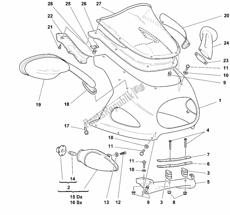 Todas las partes para Cubierta de Ducati Sport ST4 916 1999