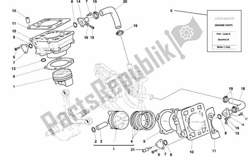 Tutte le parti per il Cilindro - Pistone del Ducati Sport ST4 916 1999