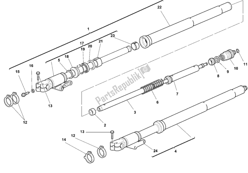 Tutte le parti per il Forcella Anteriore del Ducati Sport ST4 916 1999