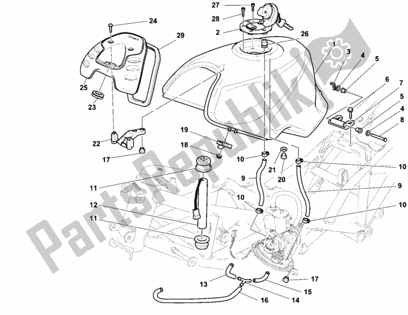 Tutte le parti per il Serbatoio Di Carburante del Ducati Sport ST4 916 1999