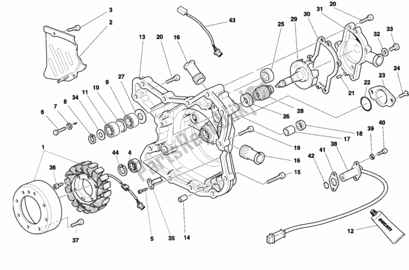 Tutte le parti per il Coperchio Del Generatore del Ducati Sport ST4 916 1999