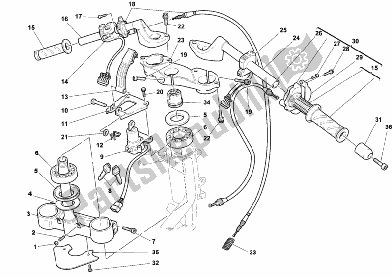 Tutte le parti per il Manubrio del Ducati Sport ST4 916 1999