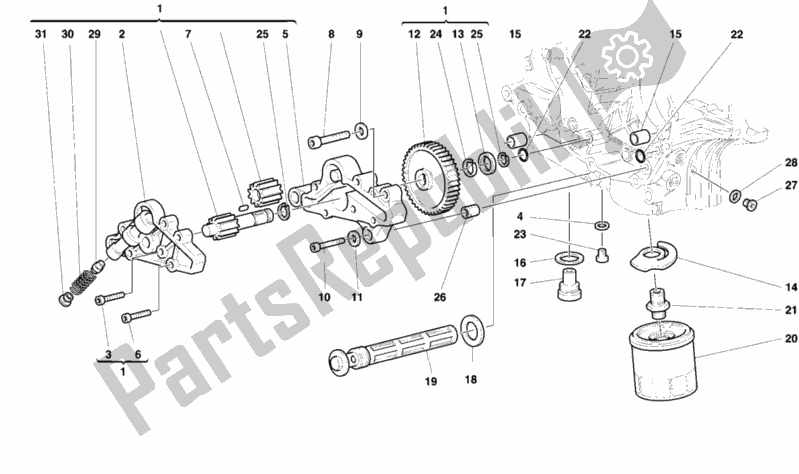 Tutte le parti per il Pompa Dell'olio - Filtro del Ducati Sport ST4 916 1999