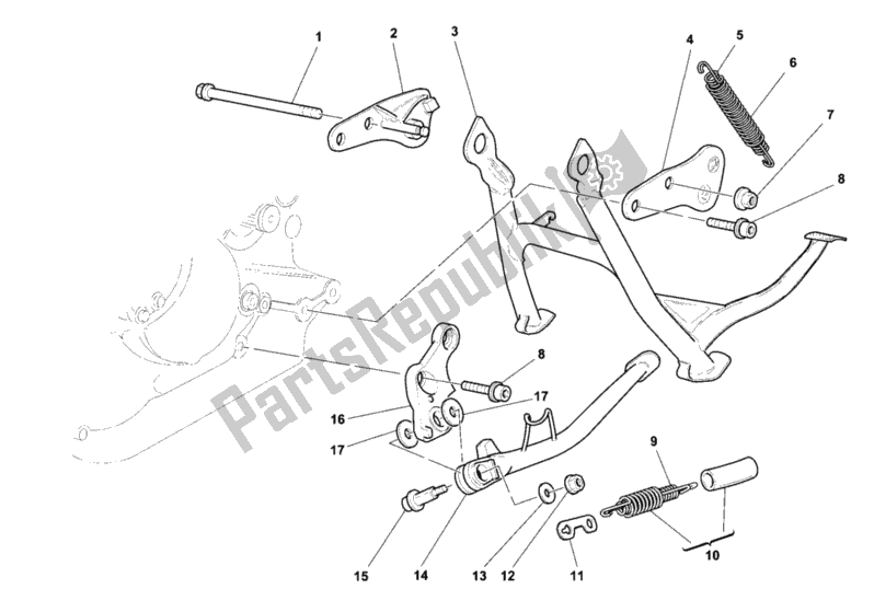 Tutte le parti per il Cavalletto Laterale del Ducati Sport ST4 916 1999