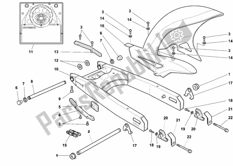 Todas las partes para Brazo Oscilante de Ducati Sport ST4 916 1999