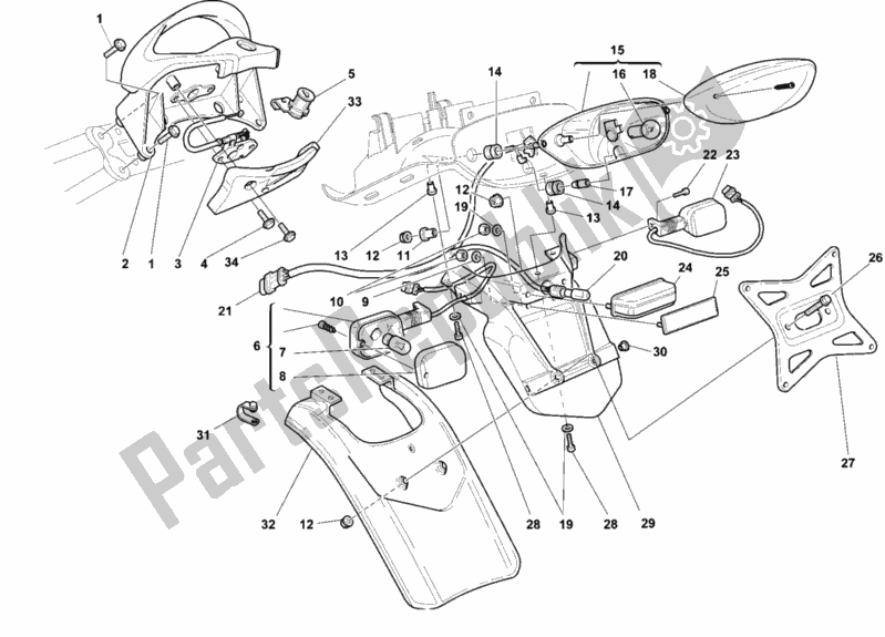 Todas las partes para Luz De La Cola de Ducati Sport ST4 916 1999