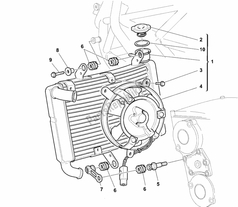 Todas las partes para Enfriador De Agua de Ducati Sport ST4 916 1999