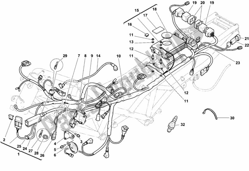 Tutte le parti per il Cablaggio Elettrico del Ducati Sport ST4 916 1999