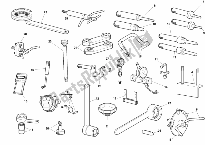 Tutte le parti per il Attrezzi Di Servizio Dell'officina, Motore del Ducati Sport ST4 916 1999